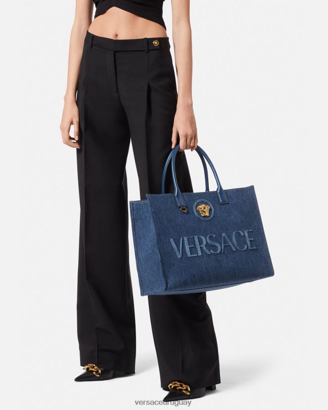 Versace bolso shopper grande con medusa mujer azul bolsas H88R0H339