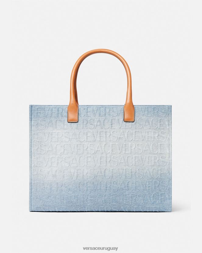 Versace bolso tote grande de mezclilla mujer azul claro bolsas H88R0H324