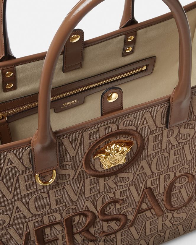 Versace bolso tote grande en toda la prenda mujer marrón bolsas H88R0H321