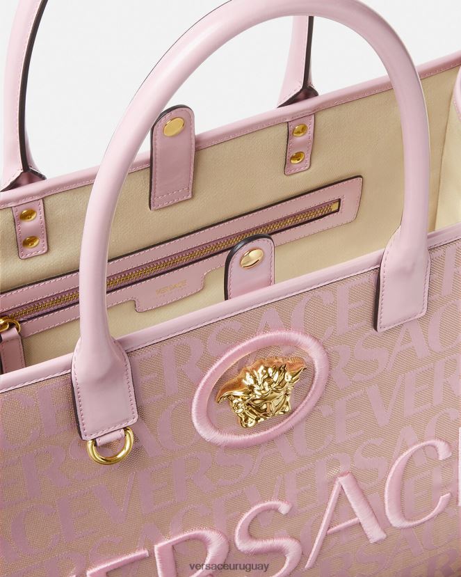 Versace bolso tote grande en toda la prenda mujer rosa y estampado bolsas H88R0H320