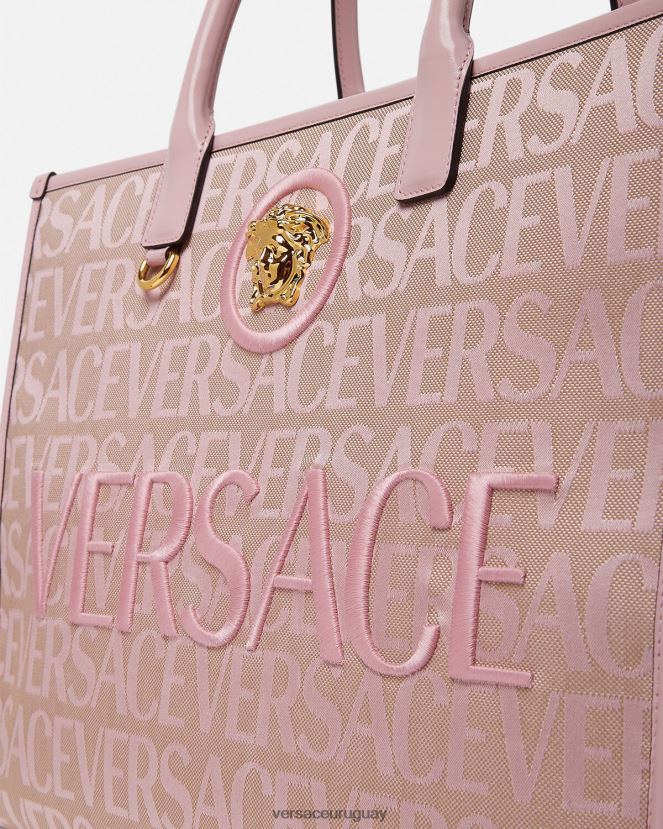 Versace bolso tote grande en toda la prenda mujer rosa y estampado bolsas H88R0H320
