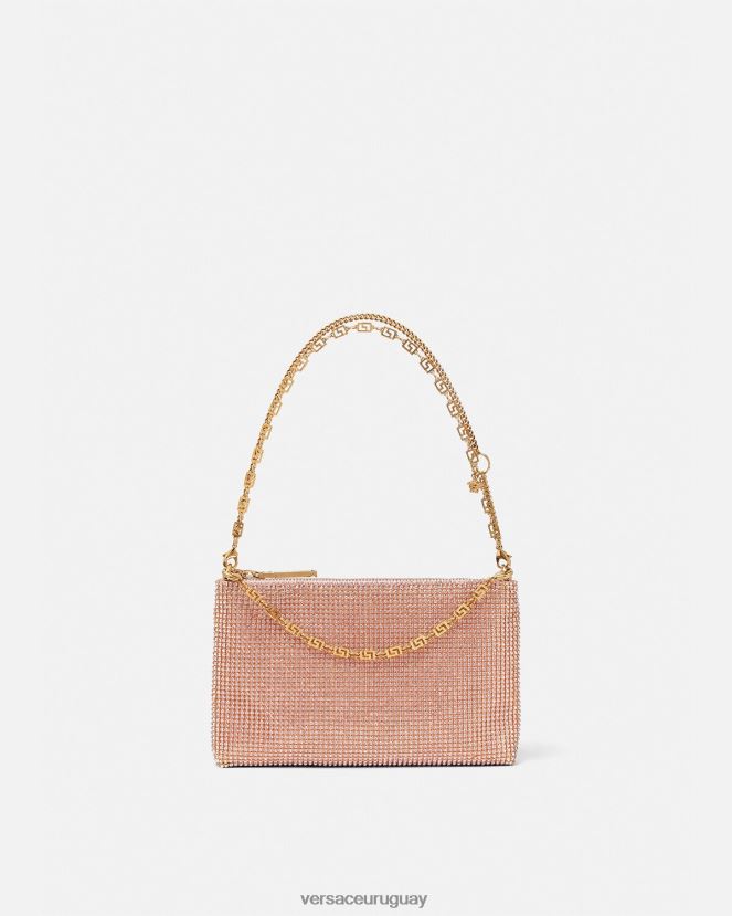 Versace bolso de mano de malla metálica con cristales mujer rosa bolsas H88R0H381