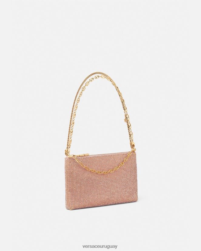 Versace bolso de mano de malla metálica con cristales mujer rosa bolsas H88R0H381
