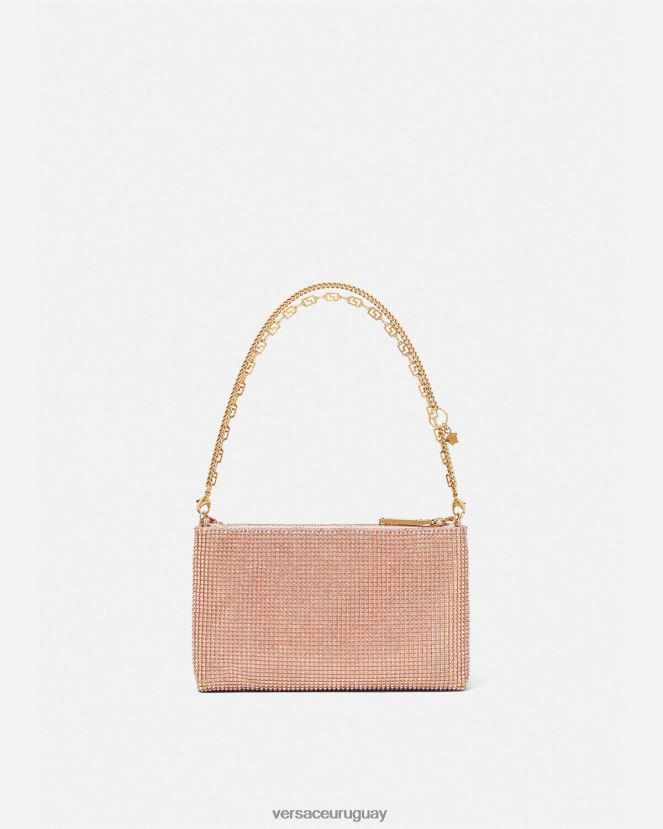 Versace bolso de mano de malla metálica con cristales mujer rosa bolsas H88R0H381