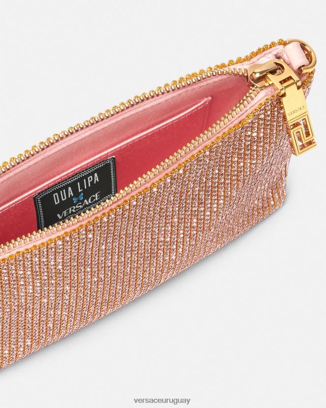 Versace bolso de mano de malla metálica con cristales mujer rosa bolsas H88R0H381