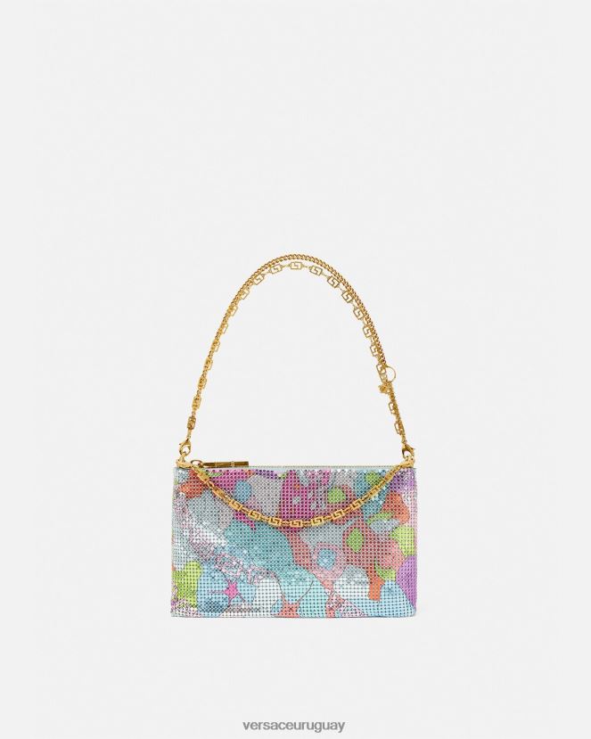 Versace bolso de mano floral de malla metálica de verano mujer imprimir bolsas H88R0H380