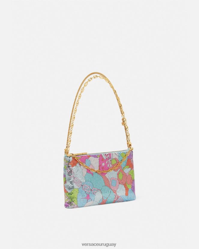 Versace bolso de mano floral de malla metálica de verano mujer imprimir bolsas H88R0H380