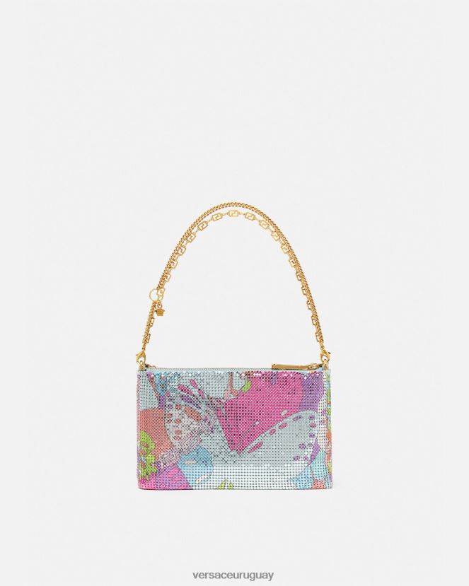 Versace bolso de mano floral de malla metálica de verano mujer imprimir bolsas H88R0H380