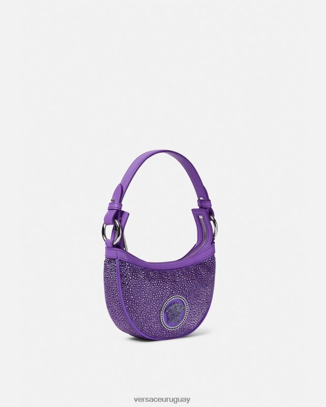 Versace bolso hobo mini con repetición de cristales mujer Violeta bolsas H88R0H299