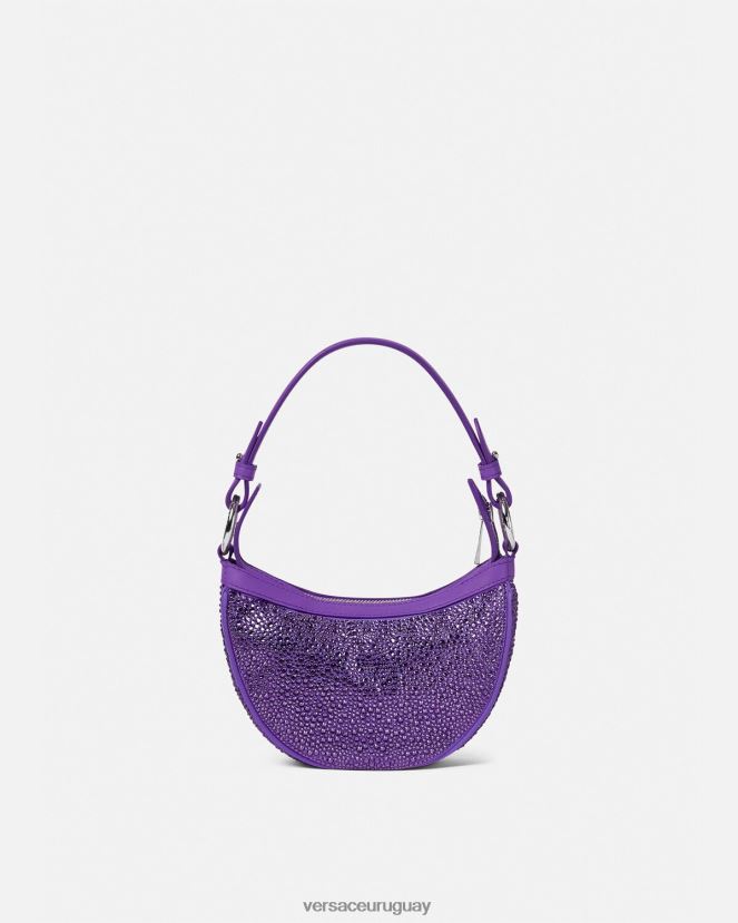Versace bolso hobo mini con repetición de cristales mujer Violeta bolsas H88R0H299