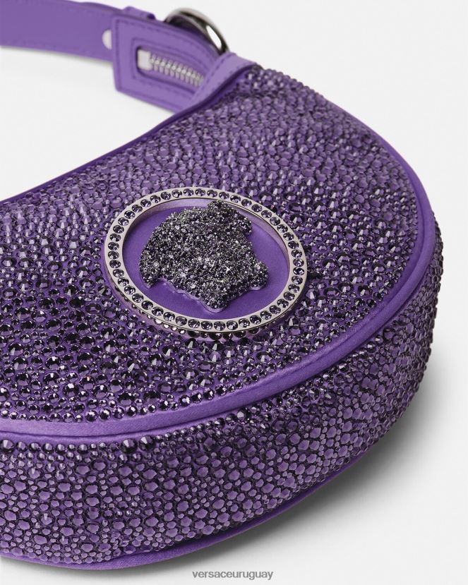 Versace bolso hobo mini con repetición de cristales mujer Violeta bolsas H88R0H299