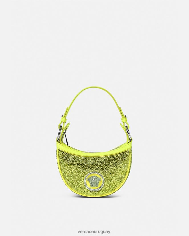 Versace bolso hobo mini con repetición de cristales mujer amarillo bolsas H88R0H293