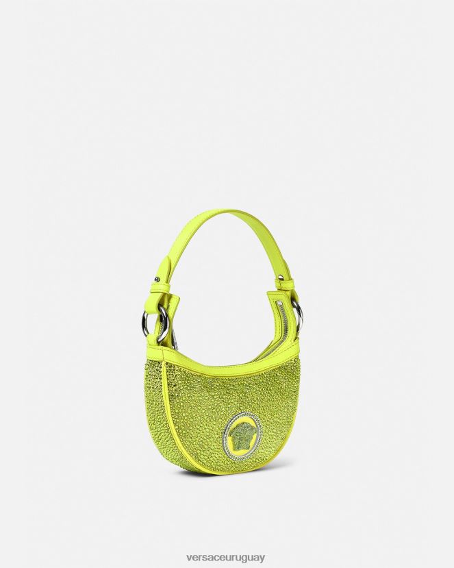 Versace bolso hobo mini con repetición de cristales mujer amarillo bolsas H88R0H293