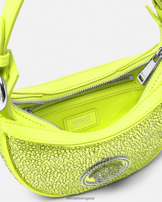 Versace bolso hobo mini con repetición de cristales mujer amarillo bolsas H88R0H293