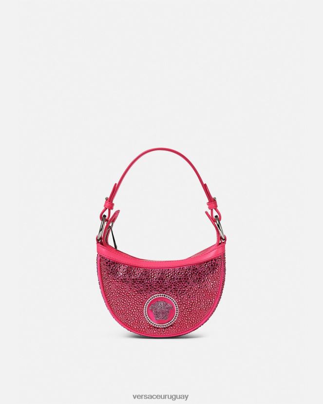 Versace bolso hobo mini con repetición de cristales mujer fucsia bolsas H88R0H291