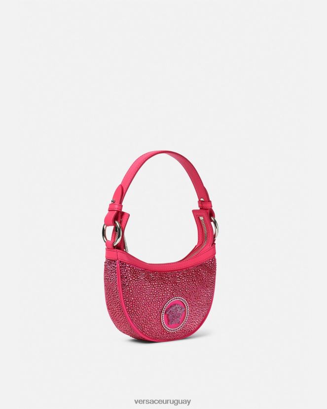 Versace bolso hobo mini con repetición de cristales mujer fucsia bolsas H88R0H291