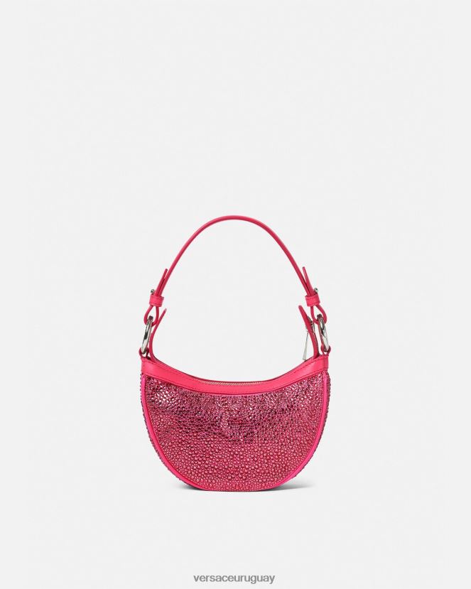 Versace bolso hobo mini con repetición de cristales mujer fucsia bolsas H88R0H291