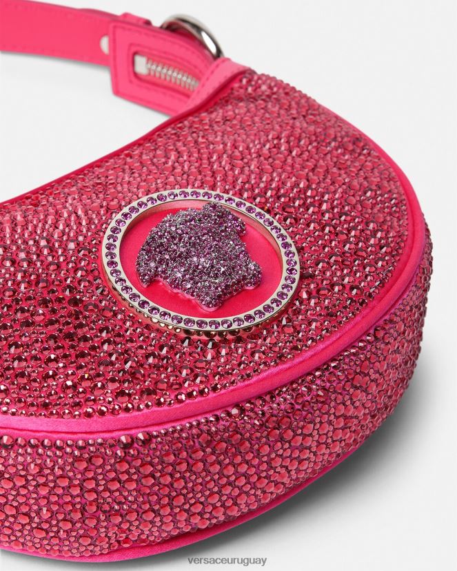 Versace bolso hobo mini con repetición de cristales mujer fucsia bolsas H88R0H291