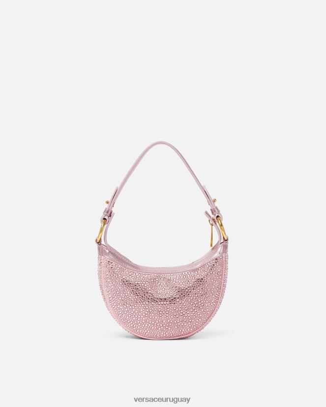 Versace bolso hobo mini con repetición de cristales mujer rosa bolsas H88R0H275
