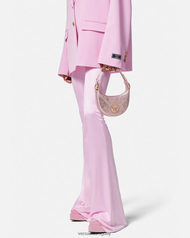 Versace bolso hobo mini con repetición de cristales mujer rosa bolsas H88R0H275