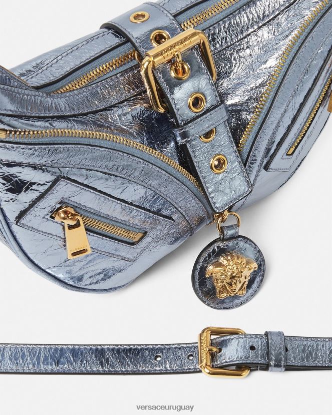 Versace bolso hobo pequeño con repetición metalizada mujer un color bolsas H88R0H277