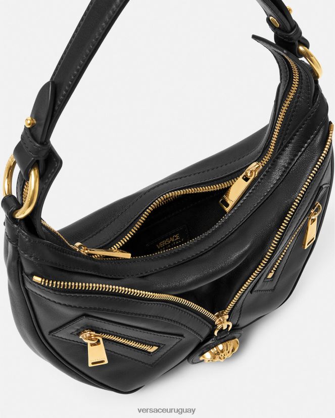 Versace bolso hobo pequeño repetido mujer negro bolsas H88R0H274
