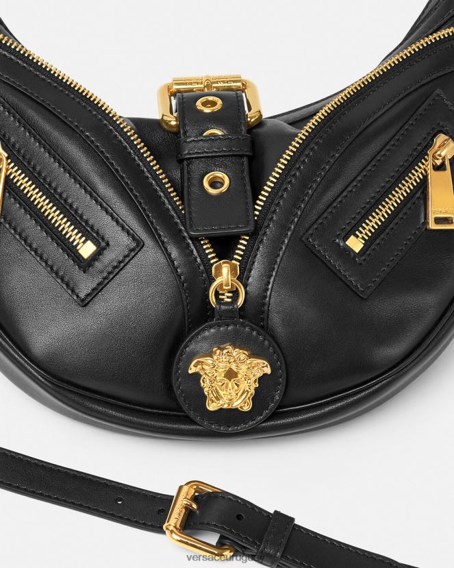 Versace bolso hobo pequeño repetido mujer negro bolsas H88R0H274