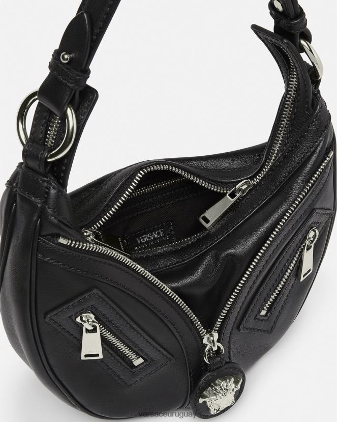 Versace bolso hobo pequeño repetido mujer negro bolsas H88R0H282