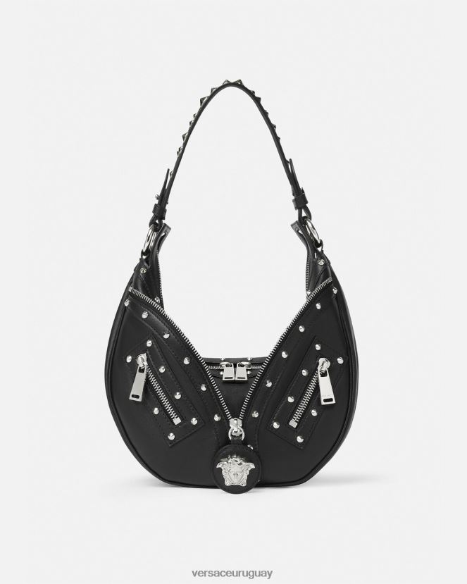 Versace bolso hobo pequeño repetido mujer negro bolsas H88R0H283