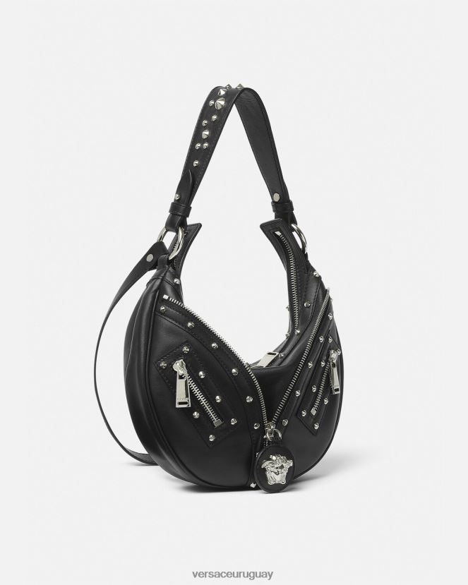 Versace bolso hobo pequeño repetido mujer negro bolsas H88R0H283