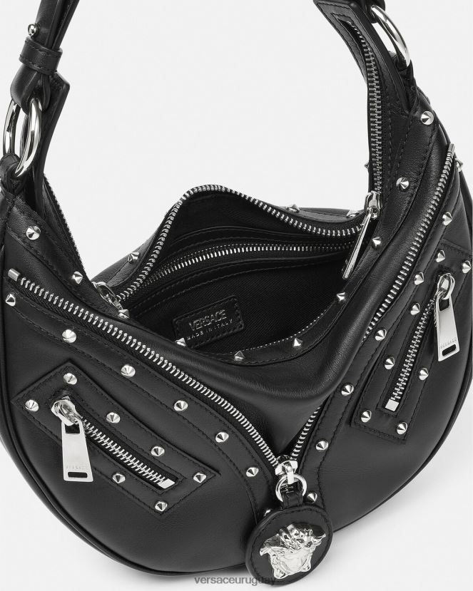 Versace bolso hobo pequeño repetido mujer negro bolsas H88R0H283