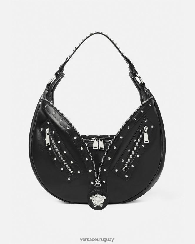 Versace bolso hobo repetido mujer negro bolsas H88R0H289