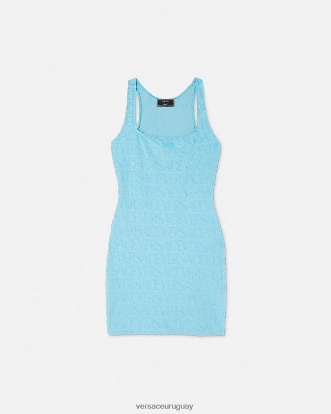 Versace vestido tipo toalla por toda la prenda mujer azul claro ropa interior y ropa de playa H88R0H1190