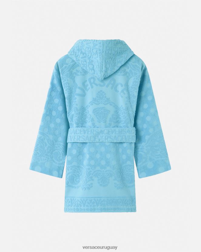 Versace albornoz corto barroco conchas marinas mujer azul claro ropa interior y ropa de playa H88R0H1082
