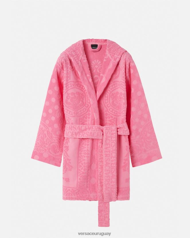 Versace albornoz corto barroco conchas marinas mujer rosa ropa interior y ropa de playa H88R0H1081