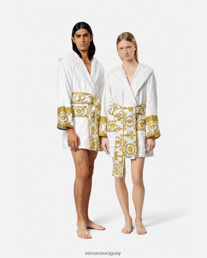 Versace albornoz corto integral mujer blanco ropa interior y ropa de playa H88R0H1087
