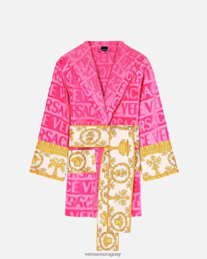 Versace albornoz corto integral mujer fucsia ropa interior y ropa de playa H88R0H1093