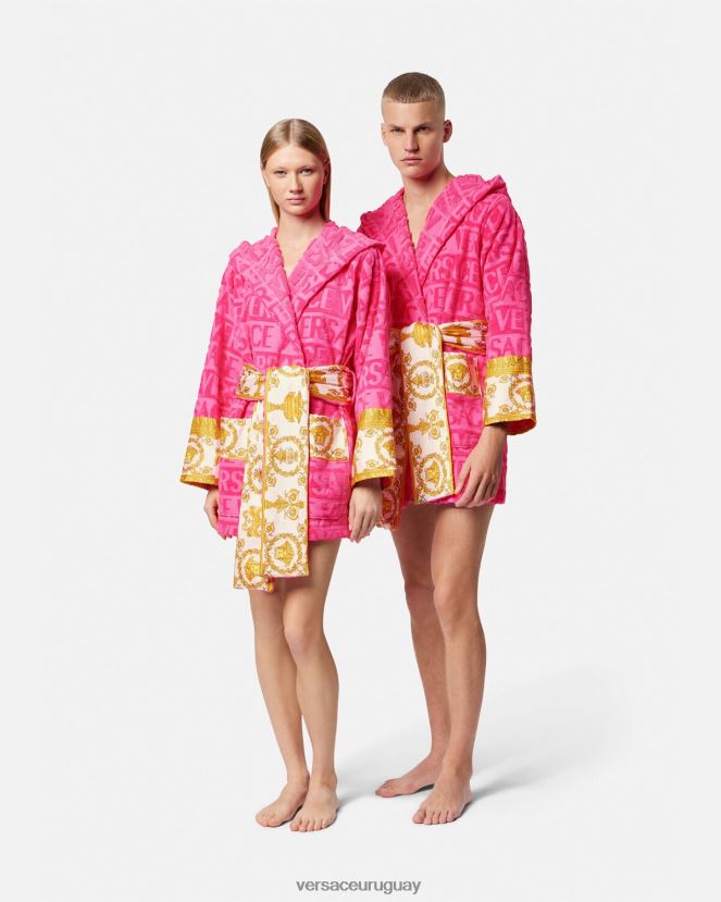 Versace albornoz corto integral mujer fucsia ropa interior y ropa de playa H88R0H1093