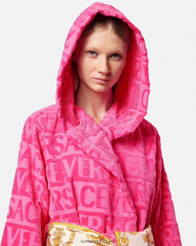 Versace albornoz corto integral mujer fucsia ropa interior y ropa de playa H88R0H1093