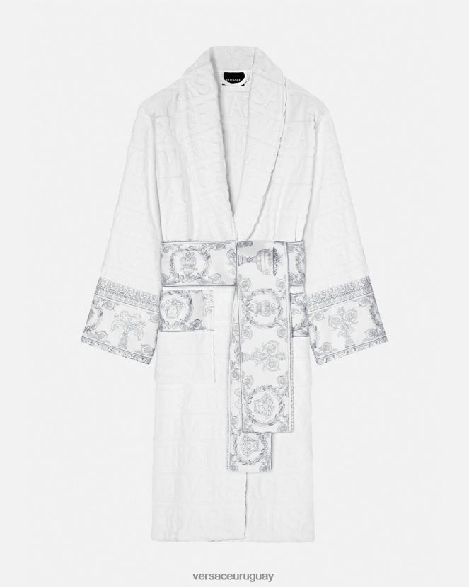 Versace albornoz novia barroco cristal i mujer plata blanca ropa interior y ropa de playa H88R0H1090