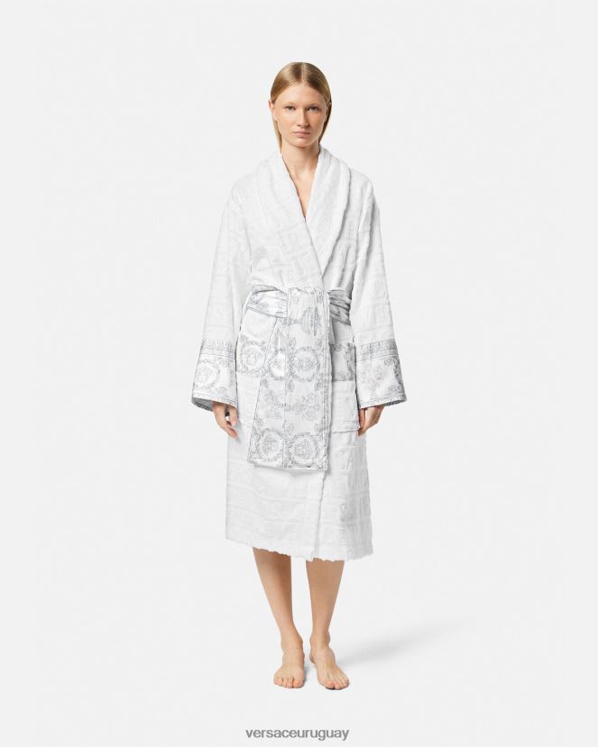 Versace albornoz novia barroco cristal i mujer plata blanca ropa interior y ropa de playa H88R0H1090