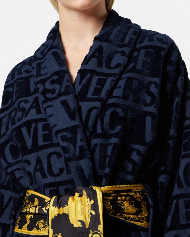 Versace yo bata de baño barroca mujer azul ropa interior y ropa de playa H88R0H1091