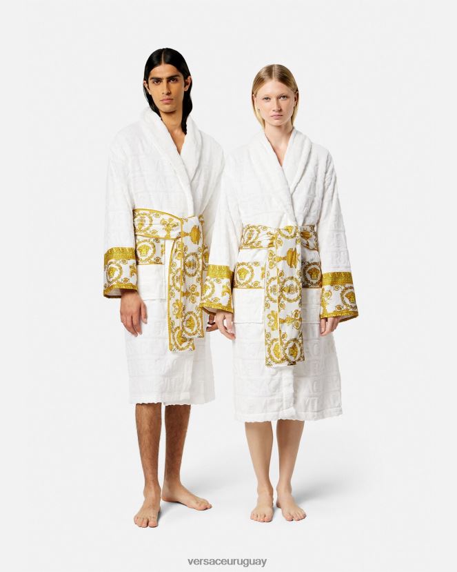 Versace yo bata de baño barroca mujer blanco ropa interior y ropa de playa H88R0H1088
