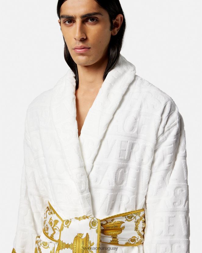 Versace yo bata de baño barroca mujer blanco ropa interior y ropa de playa H88R0H1088