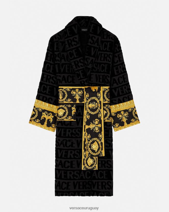Versace yo bata de baño barroca mujer negro ropa interior y ropa de playa H88R0H1084