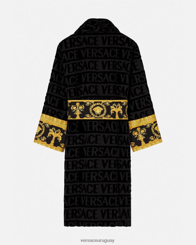 Versace yo bata de baño barroca mujer negro ropa interior y ropa de playa H88R0H1084