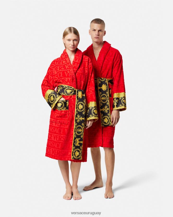 Versace yo bata de baño barroca mujer rojo ropa interior y ropa de playa H88R0H1092