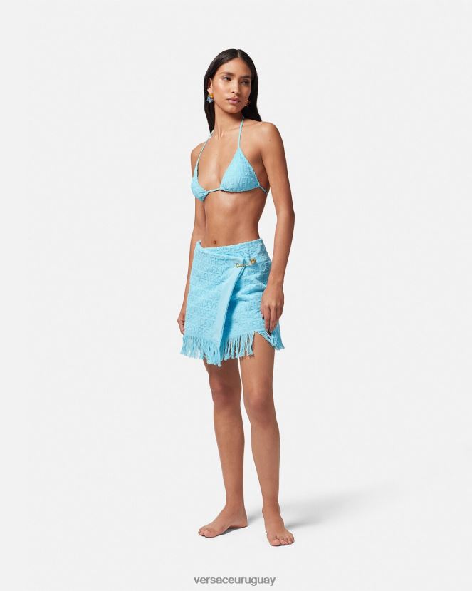 Versace falda cruzada en toda la prenda mujer azul claro ropa interior y ropa de playa H88R0H1186