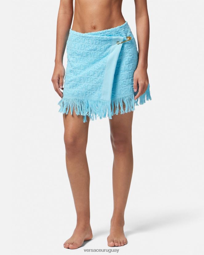 Versace falda cruzada en toda la prenda mujer azul claro ropa interior y ropa de playa H88R0H1186