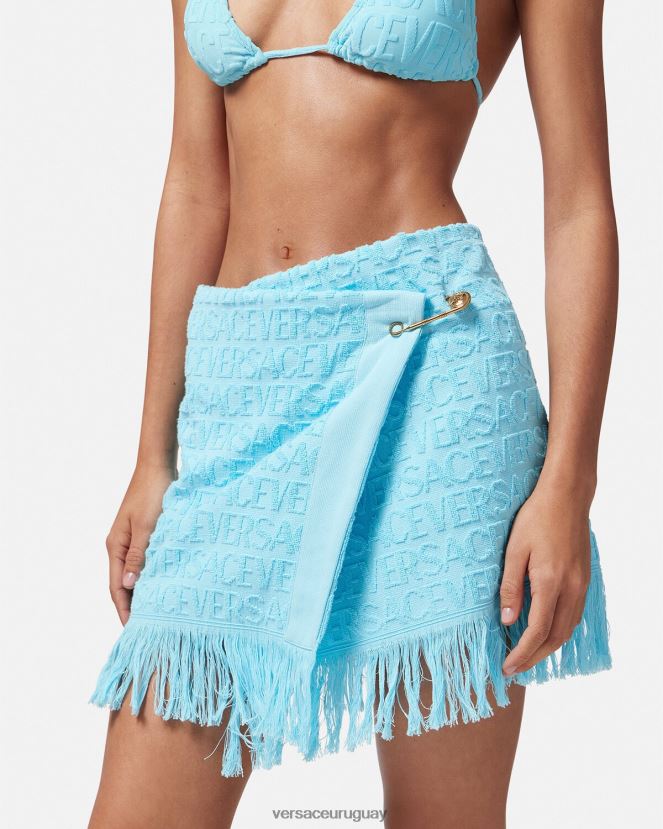 Versace falda cruzada en toda la prenda mujer azul claro ropa interior y ropa de playa H88R0H1186